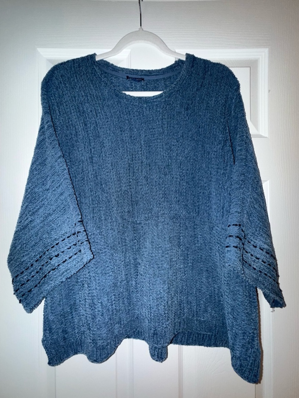 J. Jill purejill Slate Blue Textured Scoop-Neck Sweater